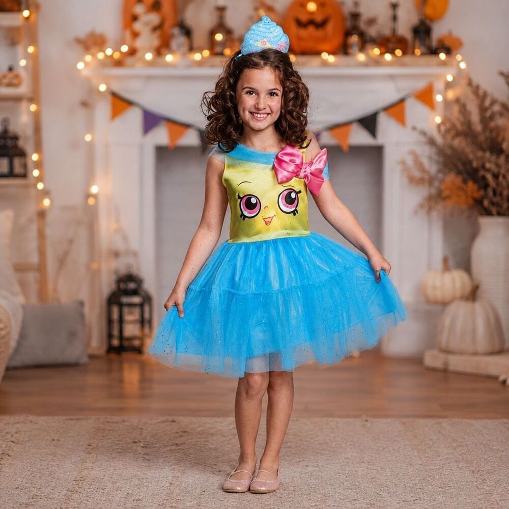 Shopkins Cupcake Queen Girl's Child Halloween Costume Girl Size M 7-8 NEW